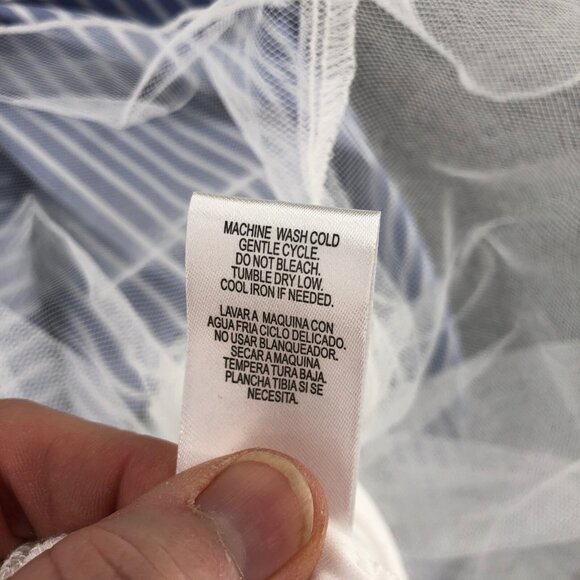 Jodi Kristopher Dress Womens 3 Blue Stripe Mini Fit & Flare Full Floral Applique - Picture 7 of 12